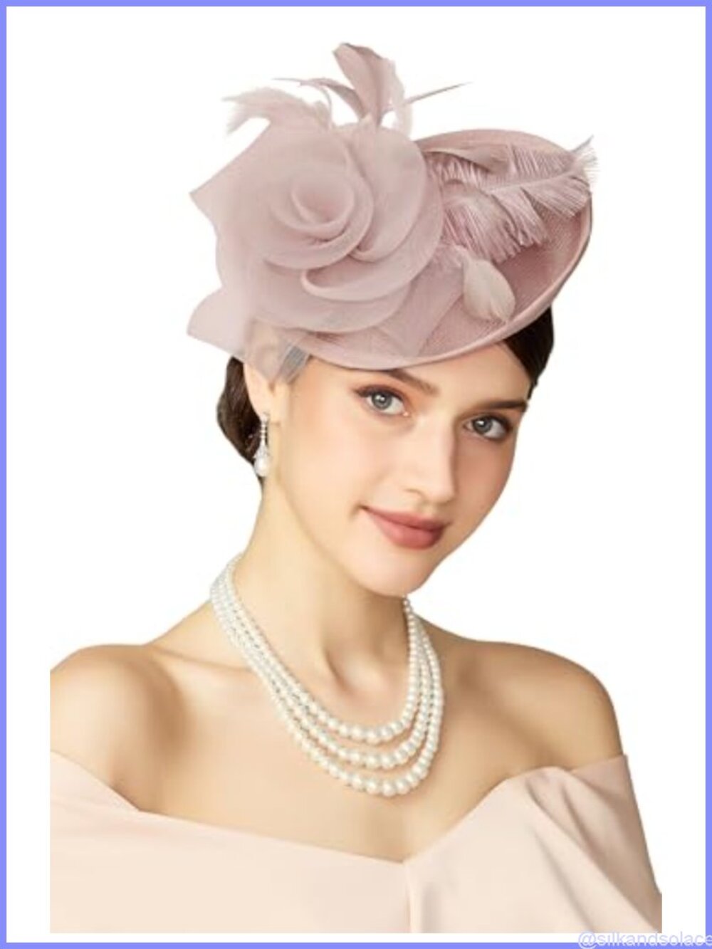 Fascinator Hat Polyester Mesh Flower Pillbox Derby Tea Party Headband
